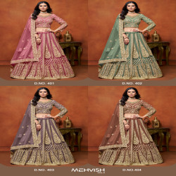 Women's Premium Wedding Net Lehenga Choli with Embroidered Dupatta